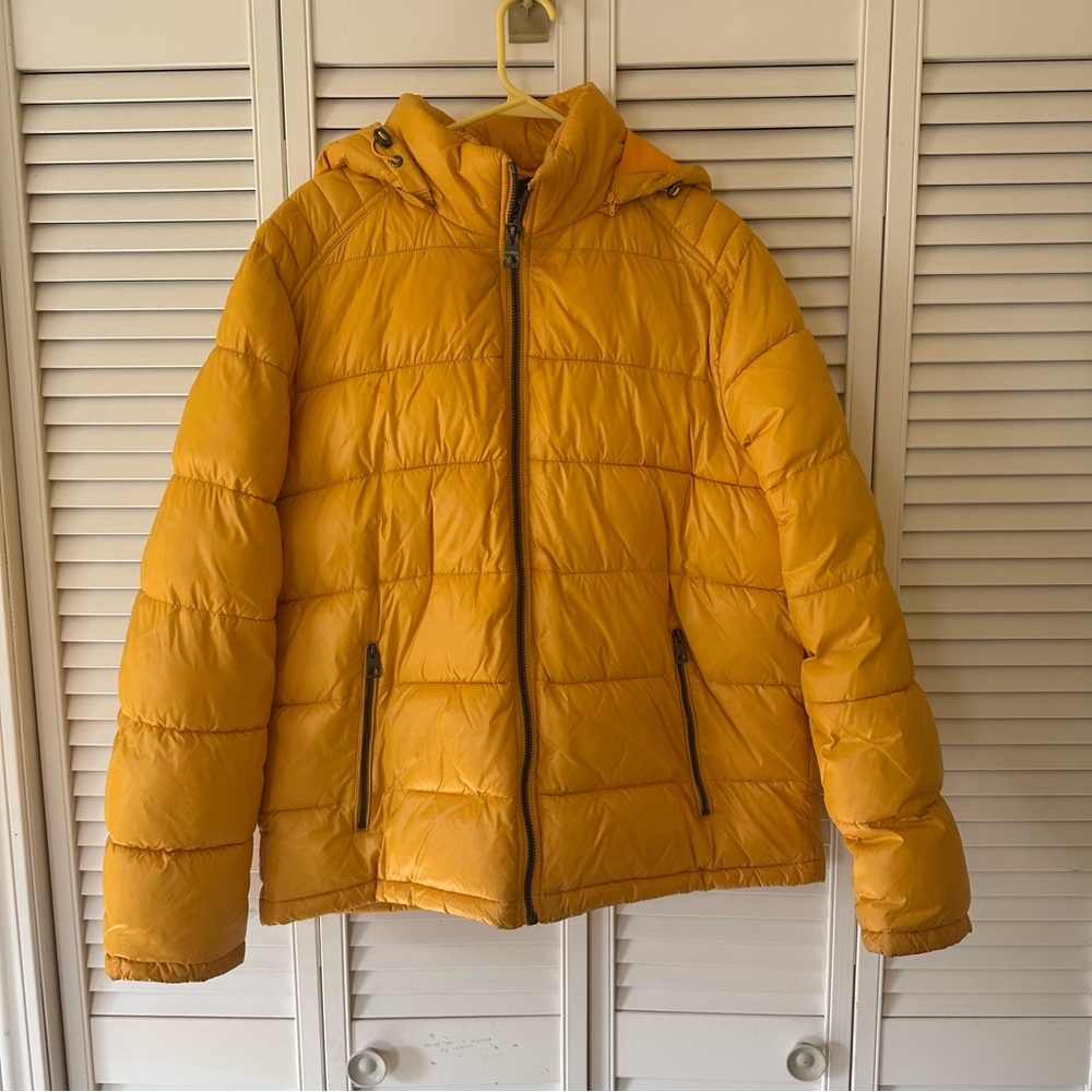 Guess Bright Yellow Puffer Jacket Men’s Size XXL